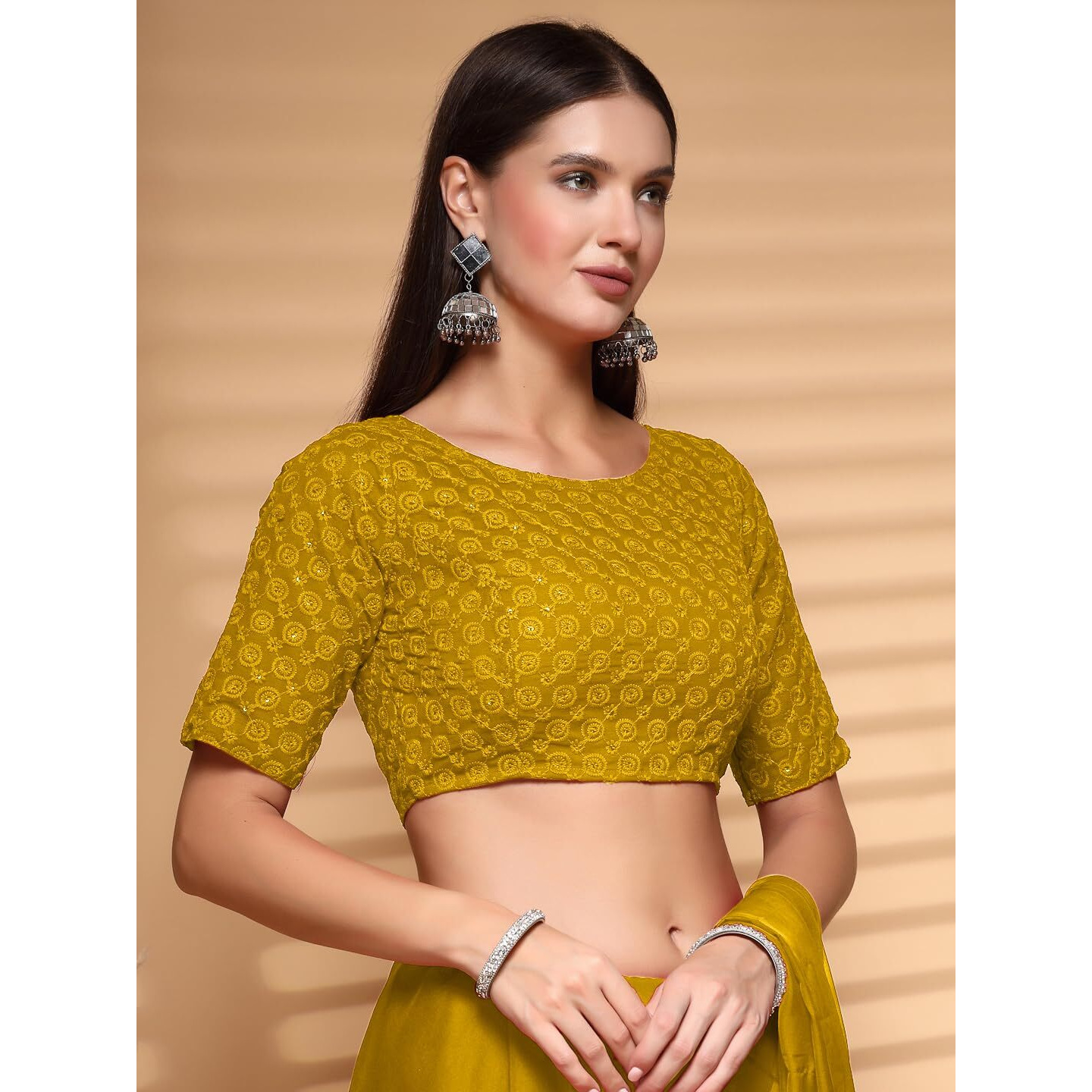 Oomph Readymade Blouse For Women, Cotton, Boat Neck, Rbbl589