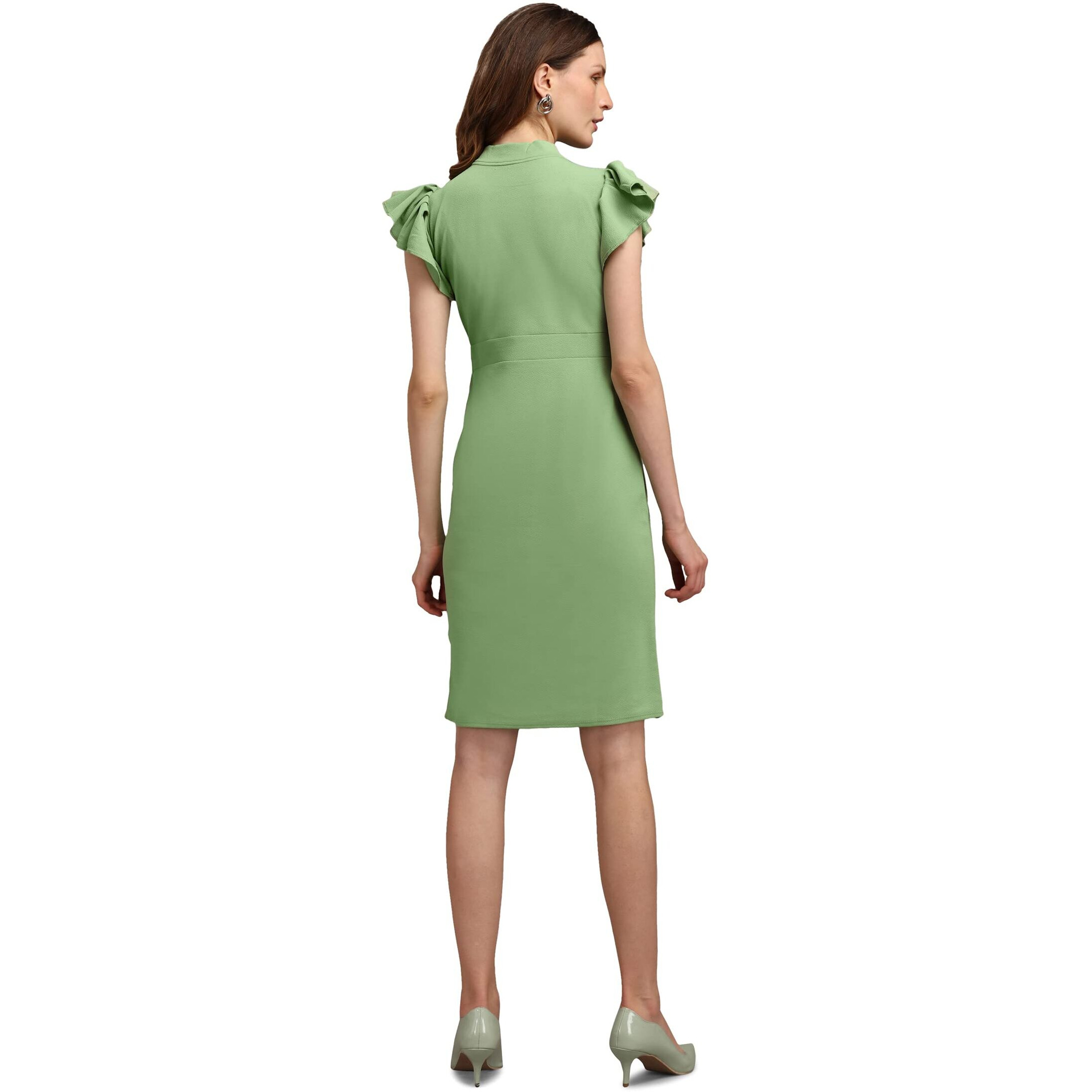 Purvaja Womens Bodycon Above Knee Length Dress (Ruby-316-Parrot_Parrot_Medium)