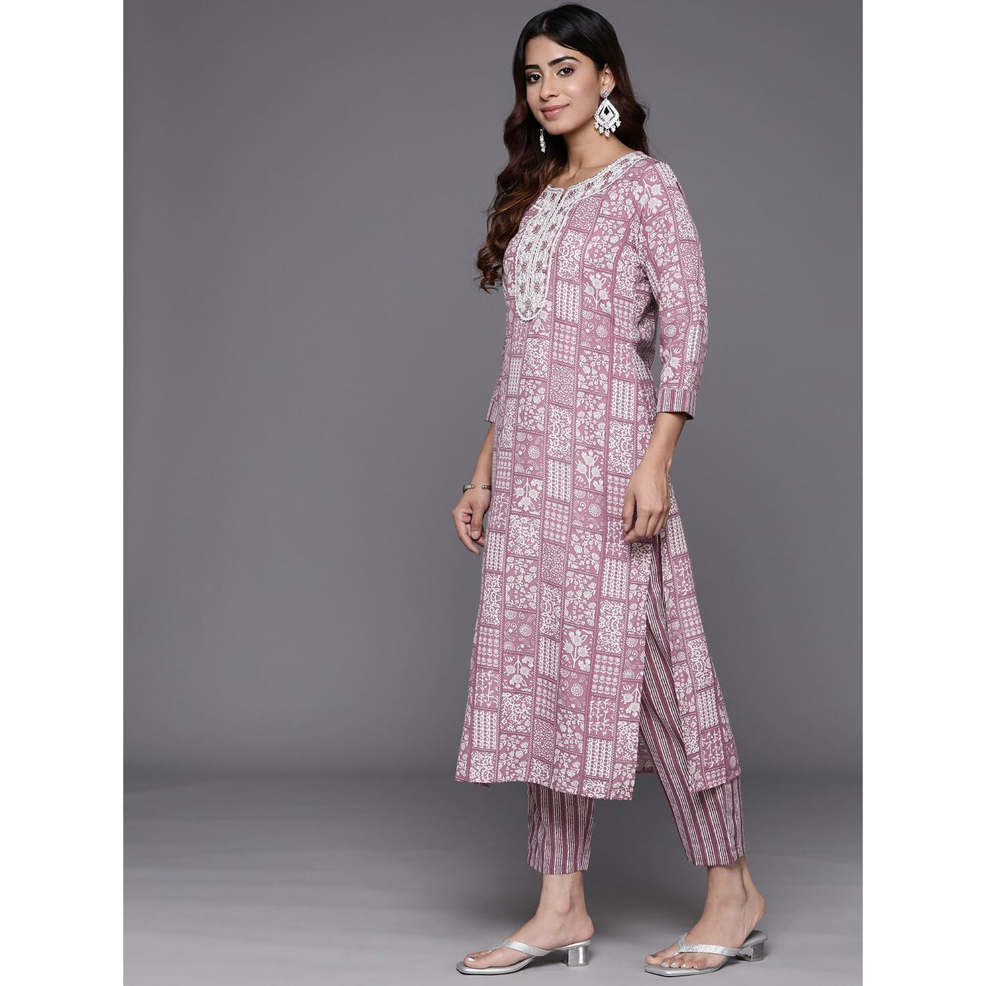 Varanga Women's Cotton Blend Solid Regular Kurta Bottom Set