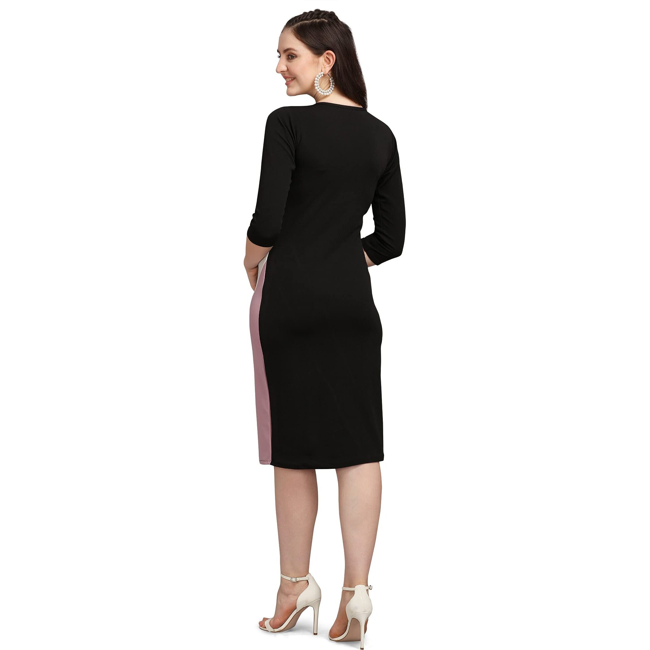 Purvaja Womens Bodycon Knee Length Dress(Lucy-342-348) (In, Alpha, Xl, Light Violet)