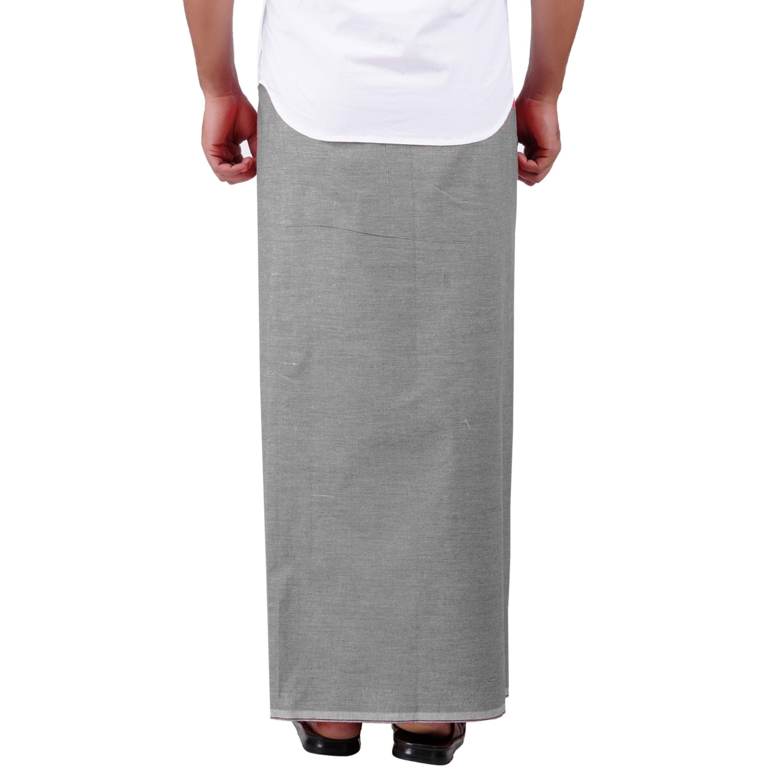 Prakasam Cotton Mens Supreme Qulaity Kfc Plain Welcro Pocket Dhoti (Kfc-Pln-M.Green)