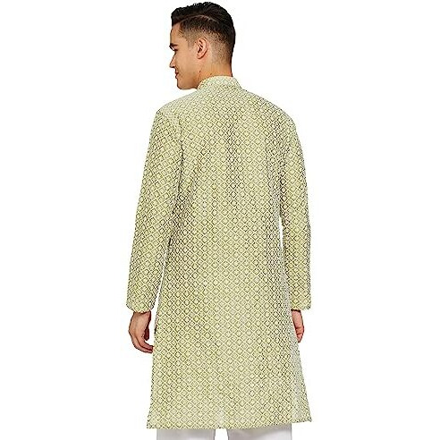 Be Active Regular Men's Pure Cotton Lucknowi Kurta Pyjama Set, Olive Green, 2Xl (Rfsk0013-Kr Xx-Large)
