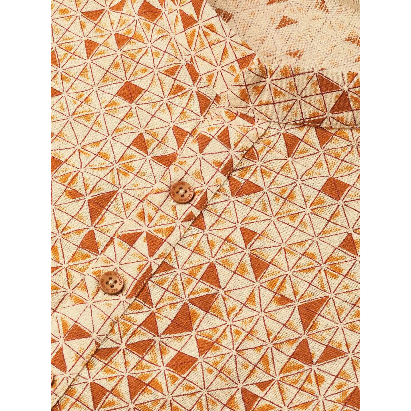 See Designs Men's Cotton Regular Fit Printed Straight Kurta [Cream_Xs]