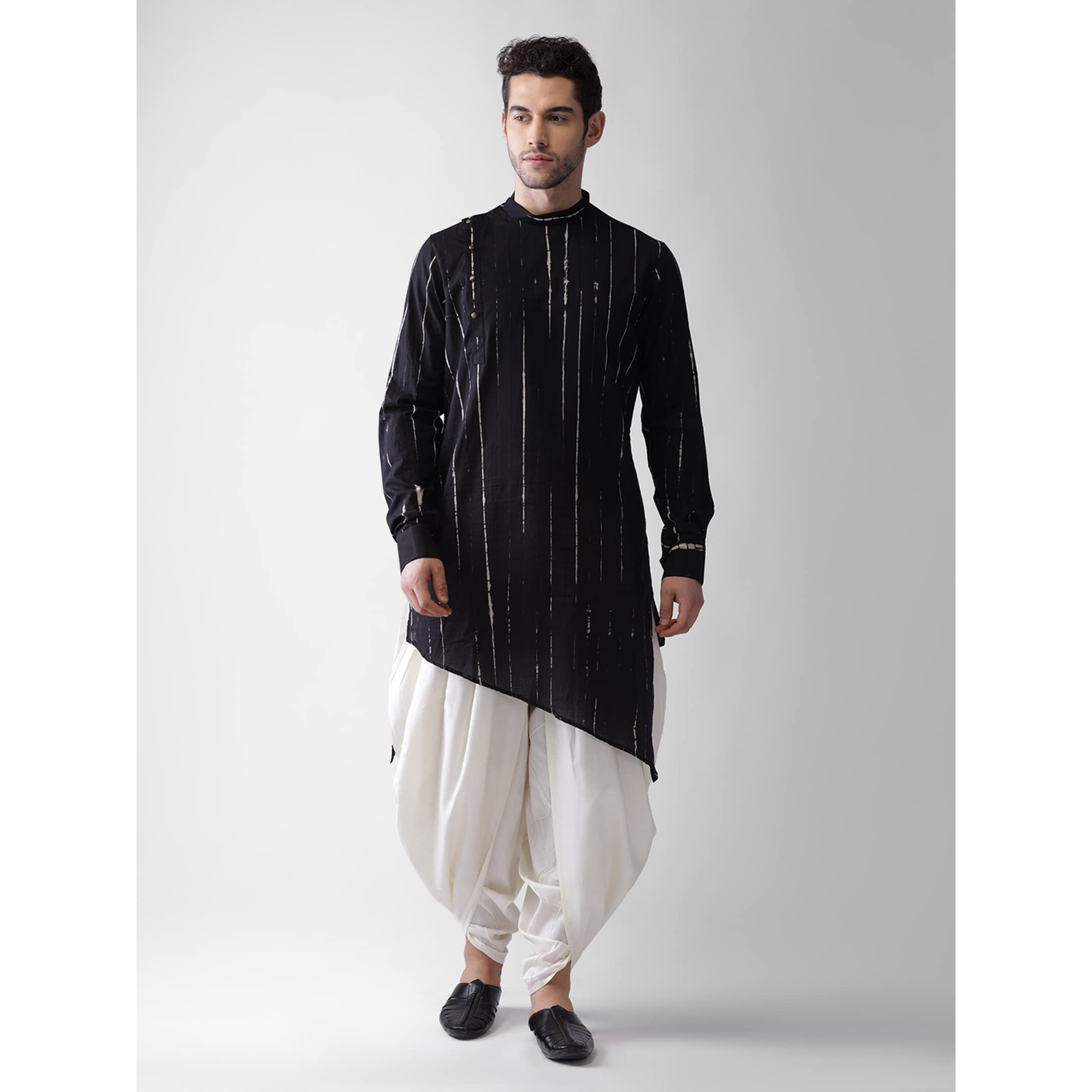 Kisah Men's Indian Ethnic Wear Kurta For Wedding & Festivals | Black | Size 38 | Ka-0445-38