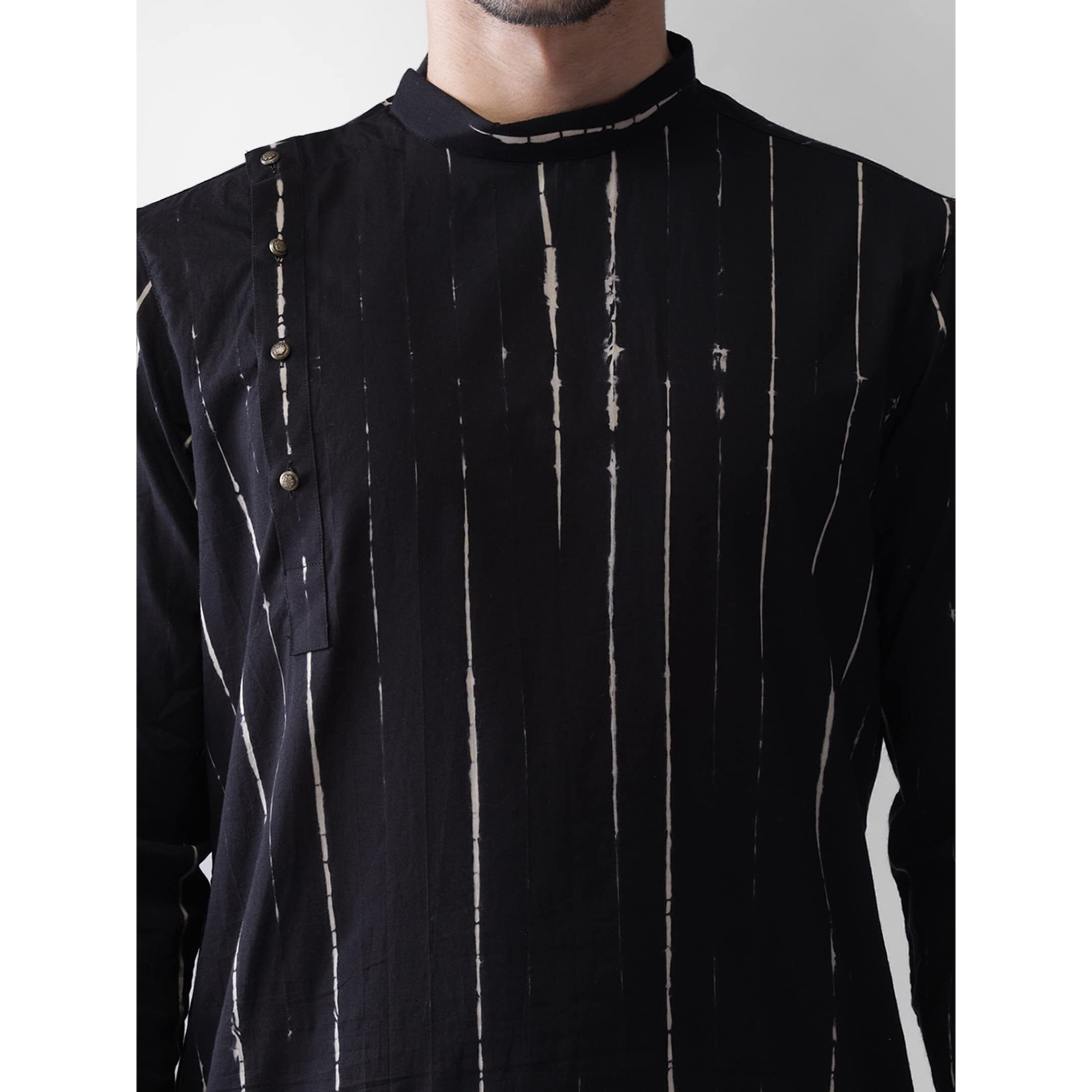 Kisah Men's Indian Ethnic Wear Kurta For Wedding & Festivals | Black | Size 38 | Ka-0445-38