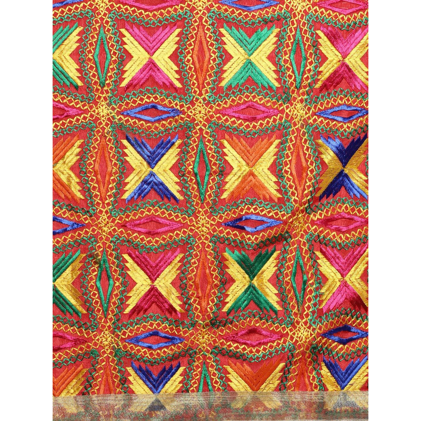 Weavers Villa Women's Heavy Phulkari Multicolored Embroidery Dupatta.. (Multi-3)