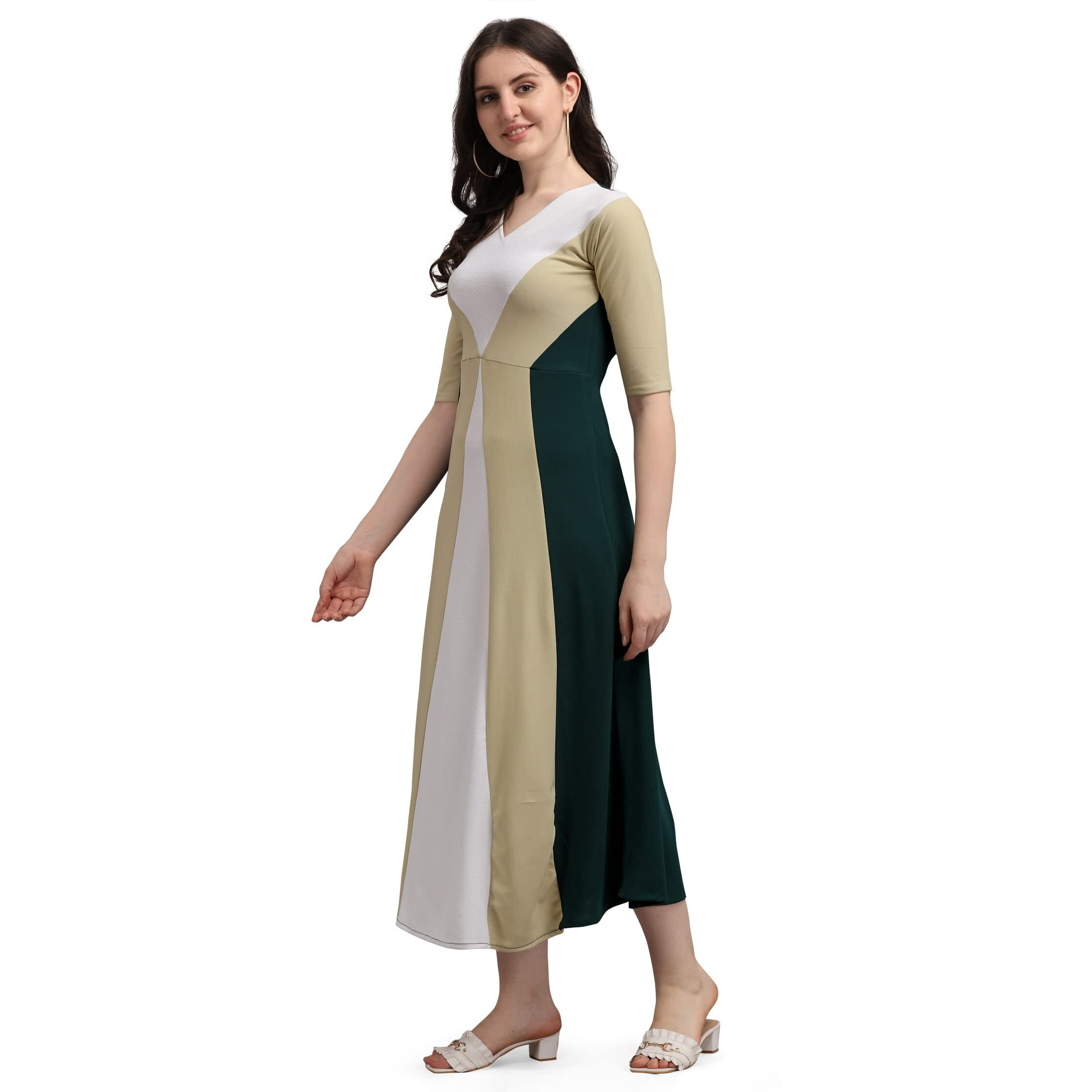 Purvaja Women's Corduroy Empire Waist Maxi Cocktail Dress (Lucy-419-Lo-Gn-M_Green