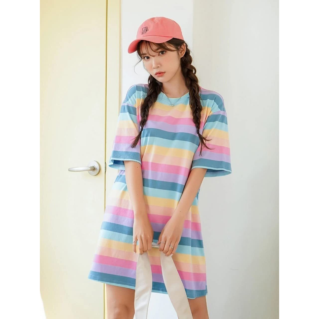 Dhruvi Trendz Womens Lycra Women Western Dresses Regular Fit A-Line (Dt-Wd1048_Multicolor_L)