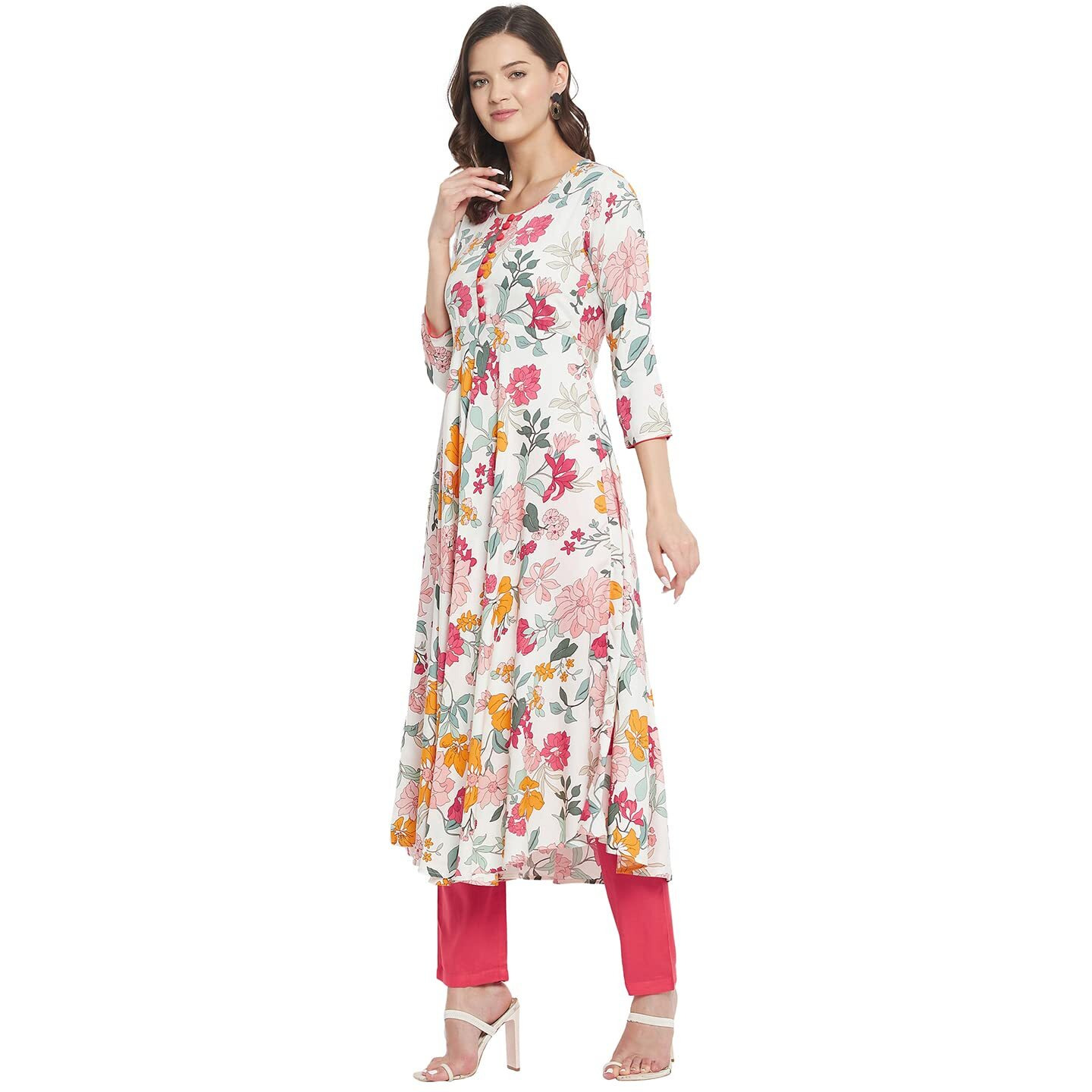 Tissu Women's Rayon Multicolor Printed A-Line Kurta 2139_Multicolor_3Xl