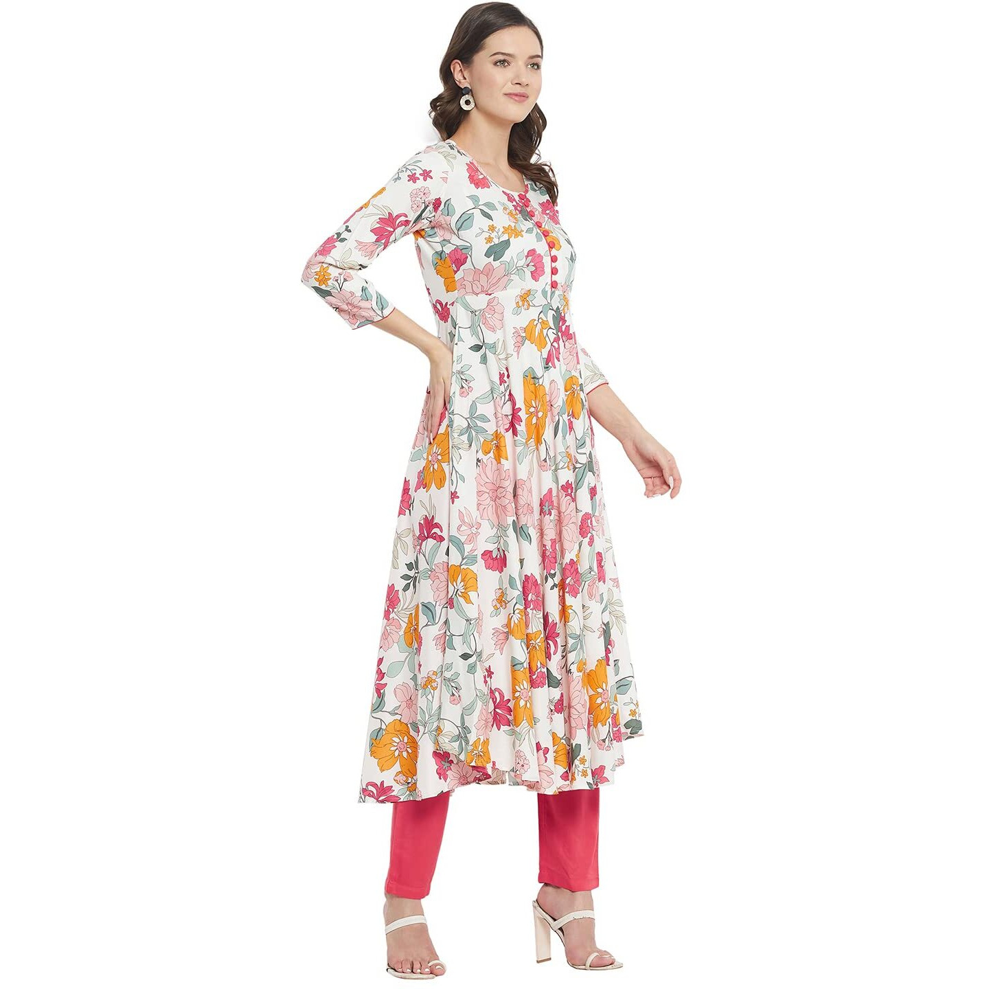 Tissu Women's Rayon Multicolor Printed A-Line Kurta 2139_Multicolor_3Xl
