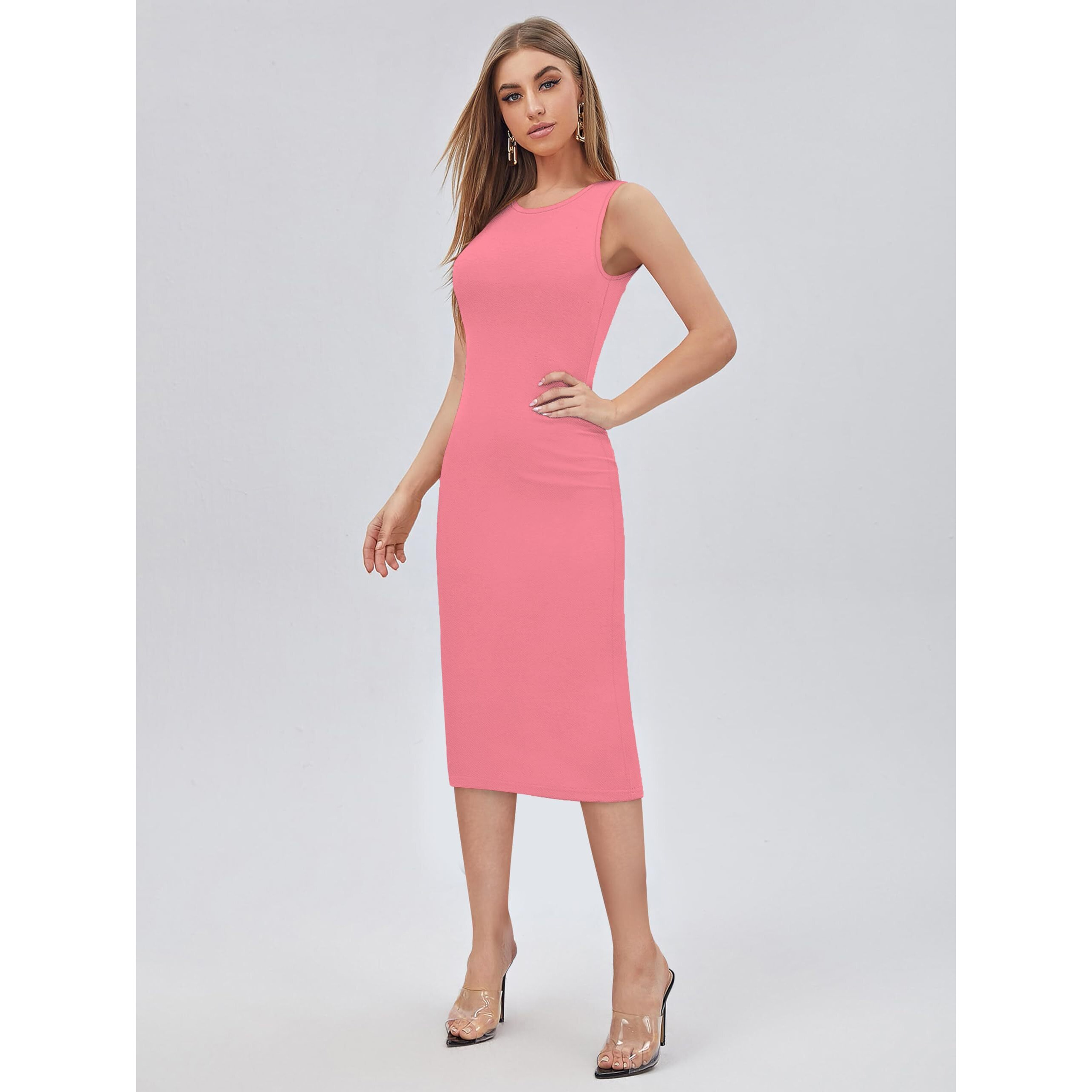 Toochki Dress For Women | Midi Dress For Women | Dresses For Women | Pink Dress | One Piece Dress For Women | Bodycon Dresses For Women