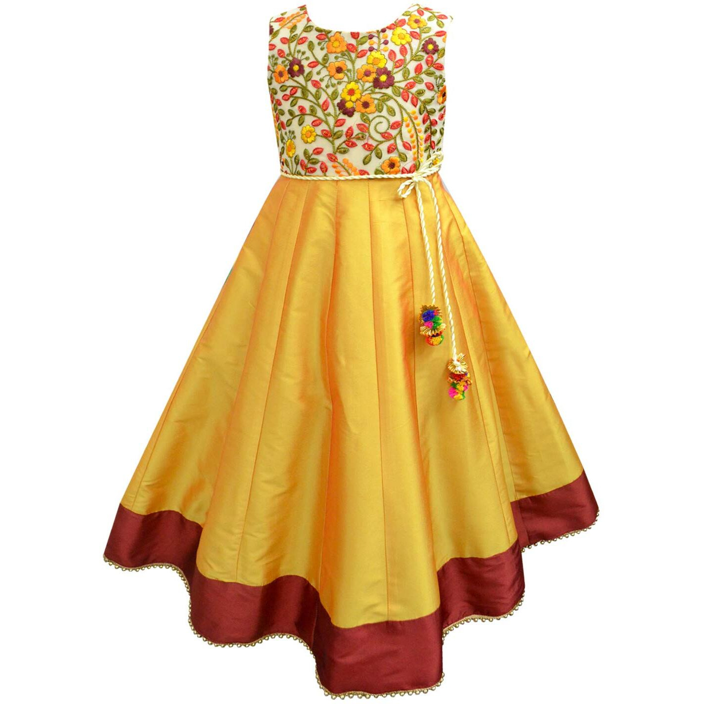 A.T.U.N. Baby Girl's Anarkali Ethnicwear (Ggwn Akg_Amber-Maroon_1-2 Years)