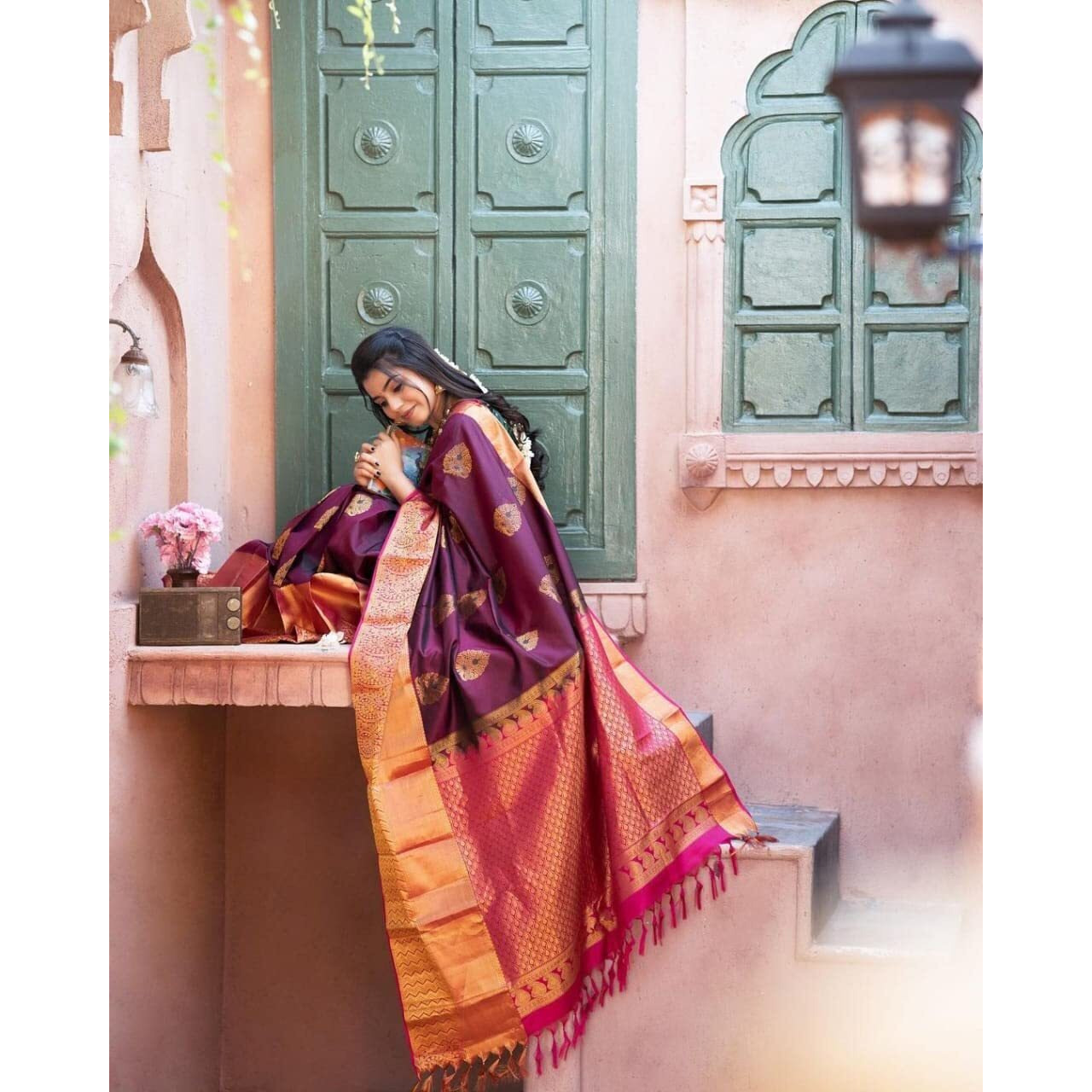 Flosive Women's Kanjivaram Pure Silk Saree