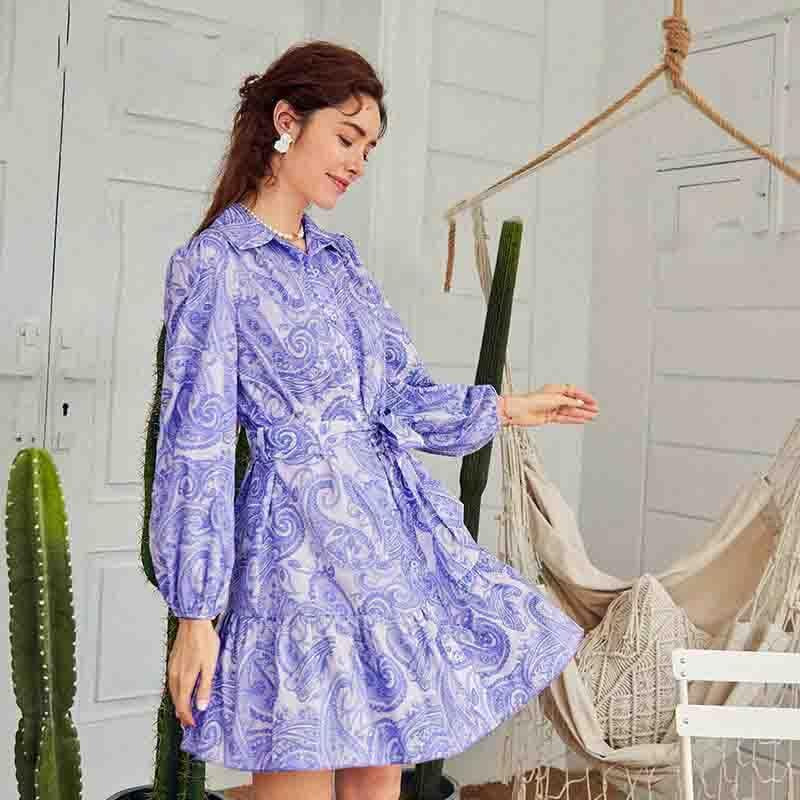 Greciilooks Womens Rayon A-Line Regular Fit Dress (Purple, Xx-Large)