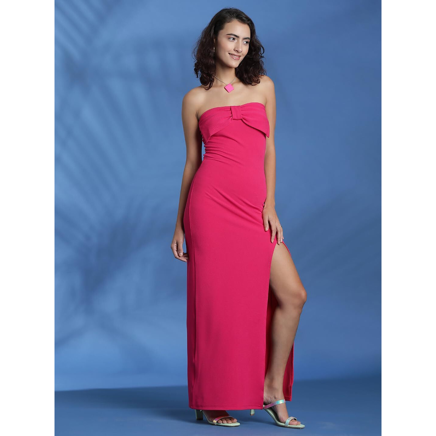 Kotty Women's Strapless Sheath Maxi Dress(Pink,Xl)