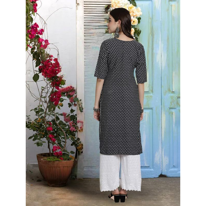 Pinkmint Women's Crepe Kurti For Women's Ethnic Printed Kurti For Women's (Pack Of 5)