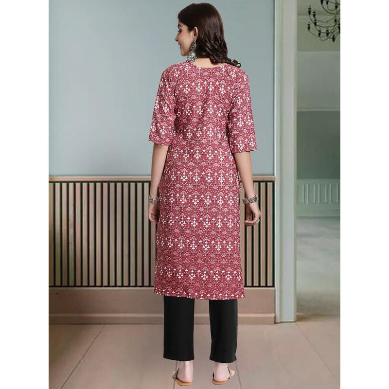 Pinkmint Women's Crepe Printed Kurta And Pant Set (Pack Of 3)