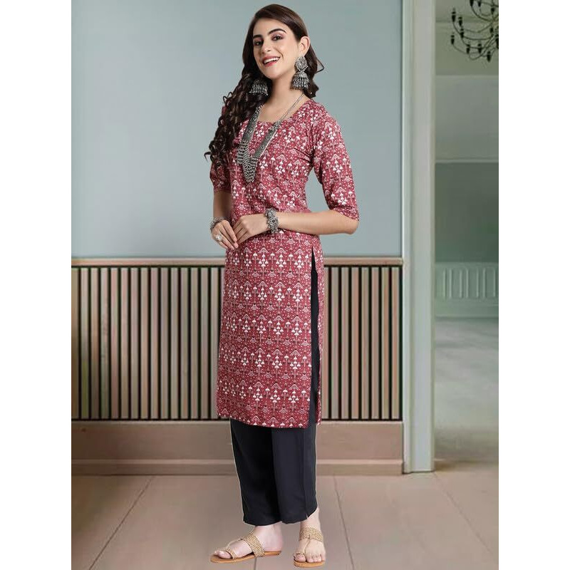 Pinkmint Women's Crepe Printed Kurta And Pant Set (Pack Of 3)