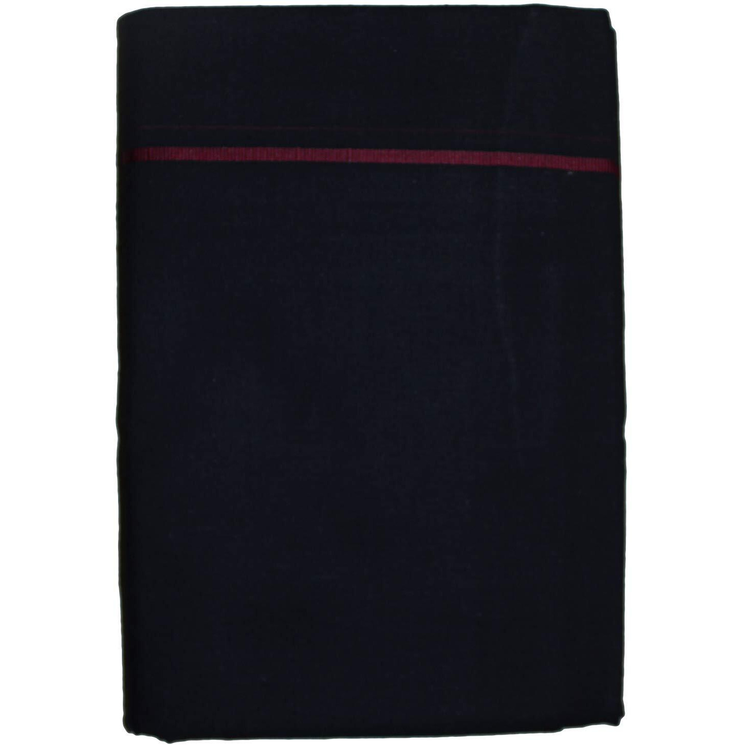 Prakasam Cotton Mens Single Colour Dhoti/Single Mundu/1.28X2.00 Meter Single Dhoti (Black)