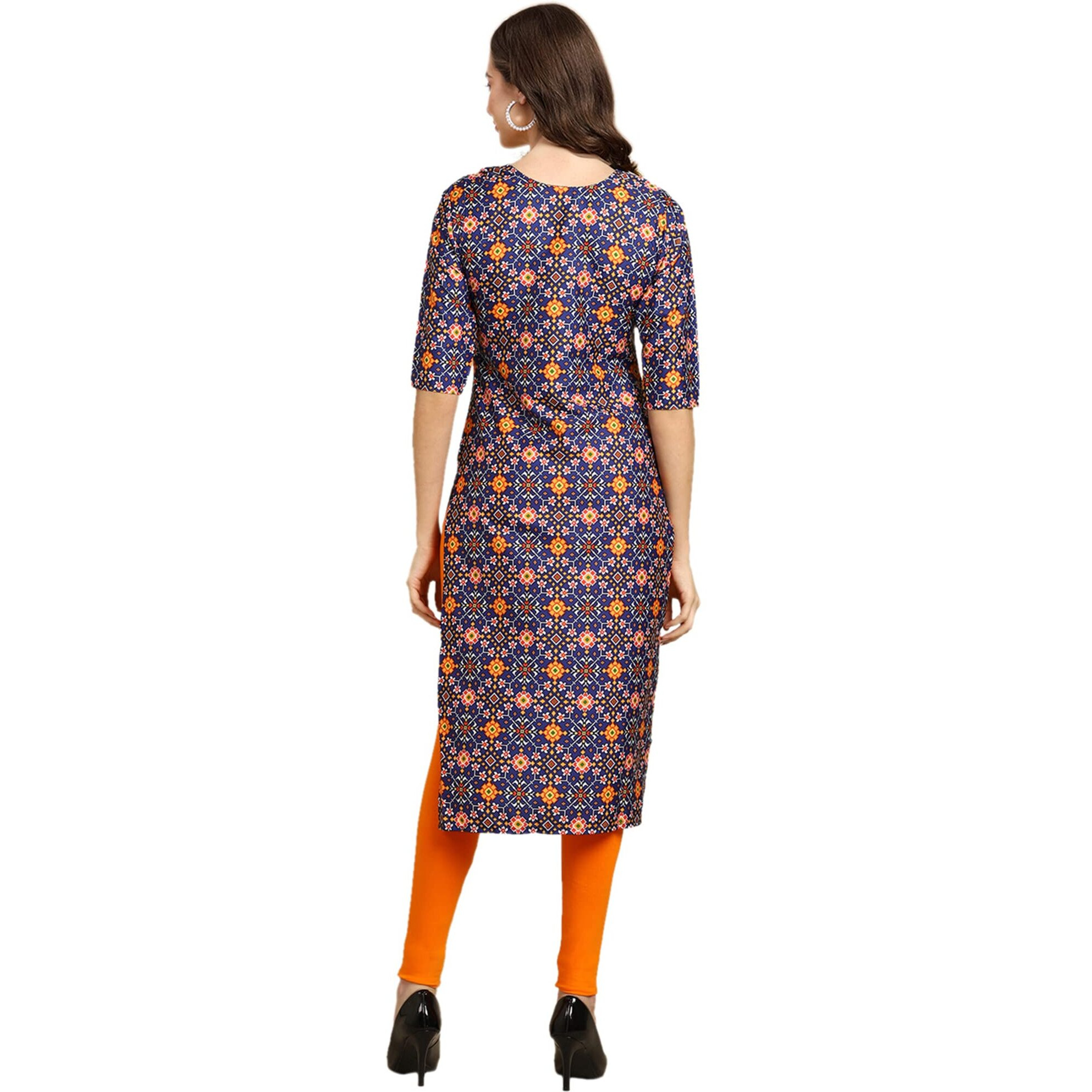 Pinkmint Women's Crepe Digital Print Straight Kurta(Pack Of 6)[Qv-344-369-339-372-338-340-L]
