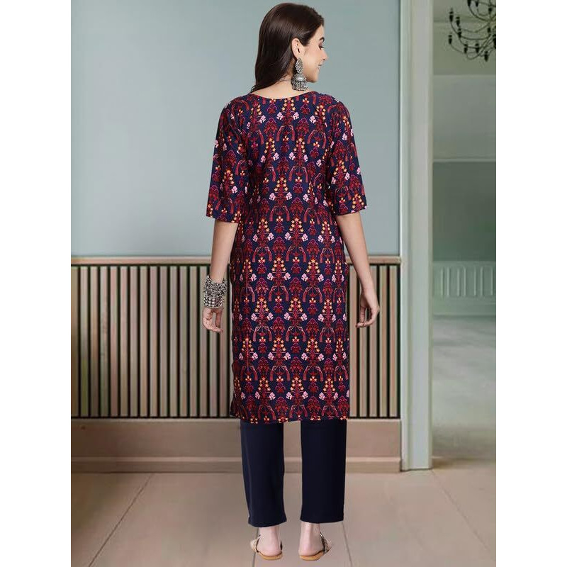 Pinkmint Women's Crepe Printed Kurta And Pant Set (Pack Of 3)