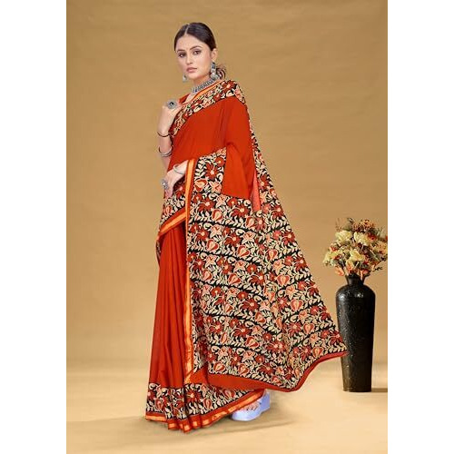 Shiv Textiles Womens Red Cotton Printed Saree For Women (Smc-St-146-Red)