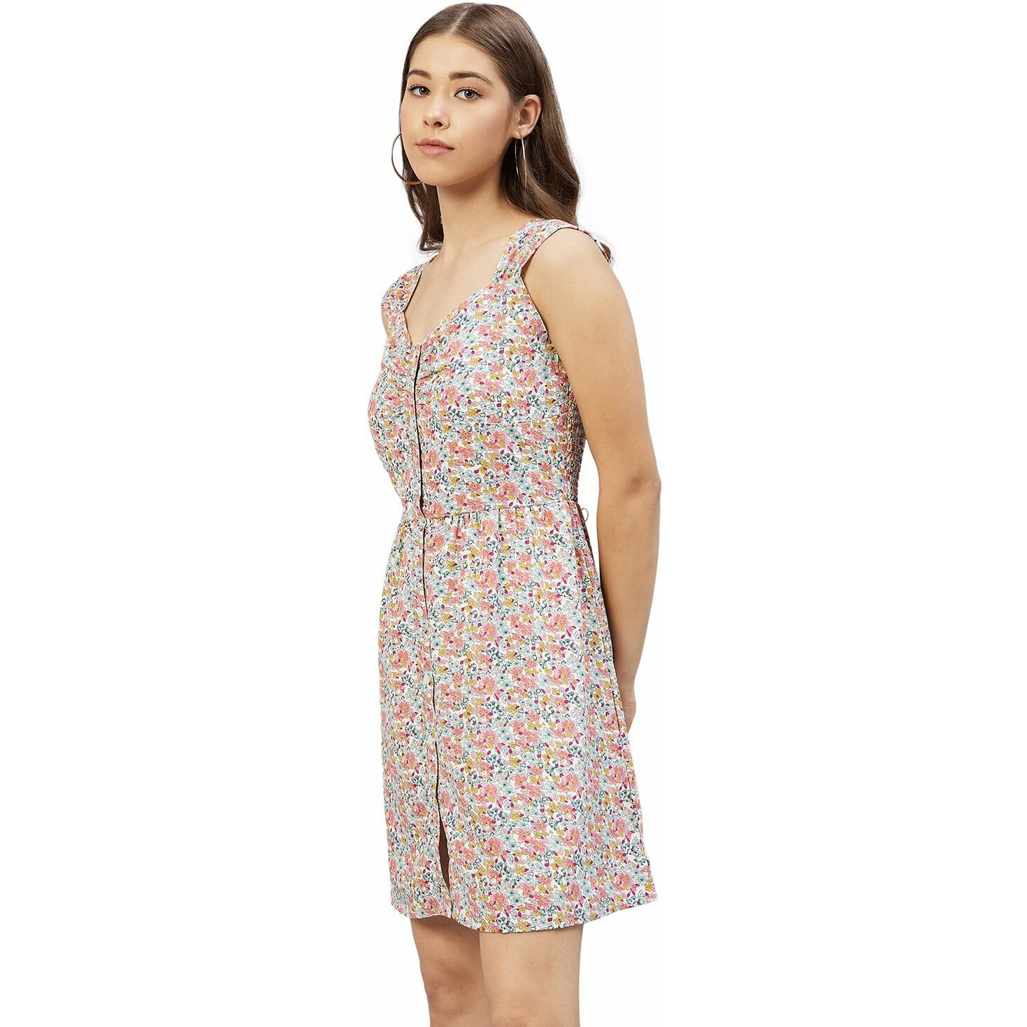 Rare Women's Crepe A-Line Above The Knee Dress (Ep6233_Multi_Medium)