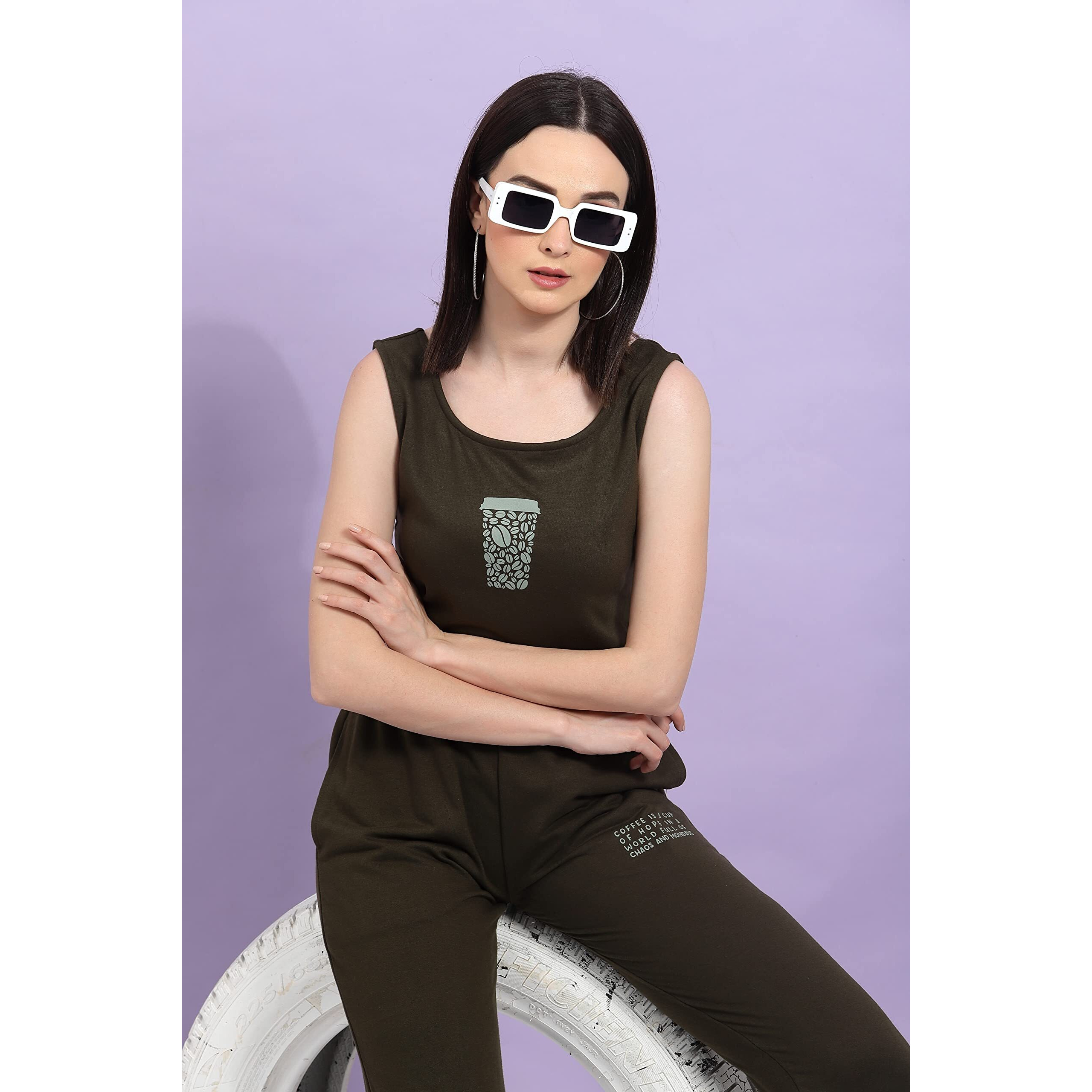 Rigo Printed Waffle Knit Tie & Dye Top And Shorts Co-Ord Set For Women | Half Sleeves & Sleeveless Co-Ords Set For Women | Stylish Dresses For Women | Night Wear, Beach Wear, Vacation Wear Outfit