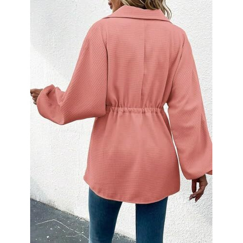 Dhruvi Trendz Women's Poly Cotton Shirt Mini Dress (Dt-Wd1162_Peach_M)