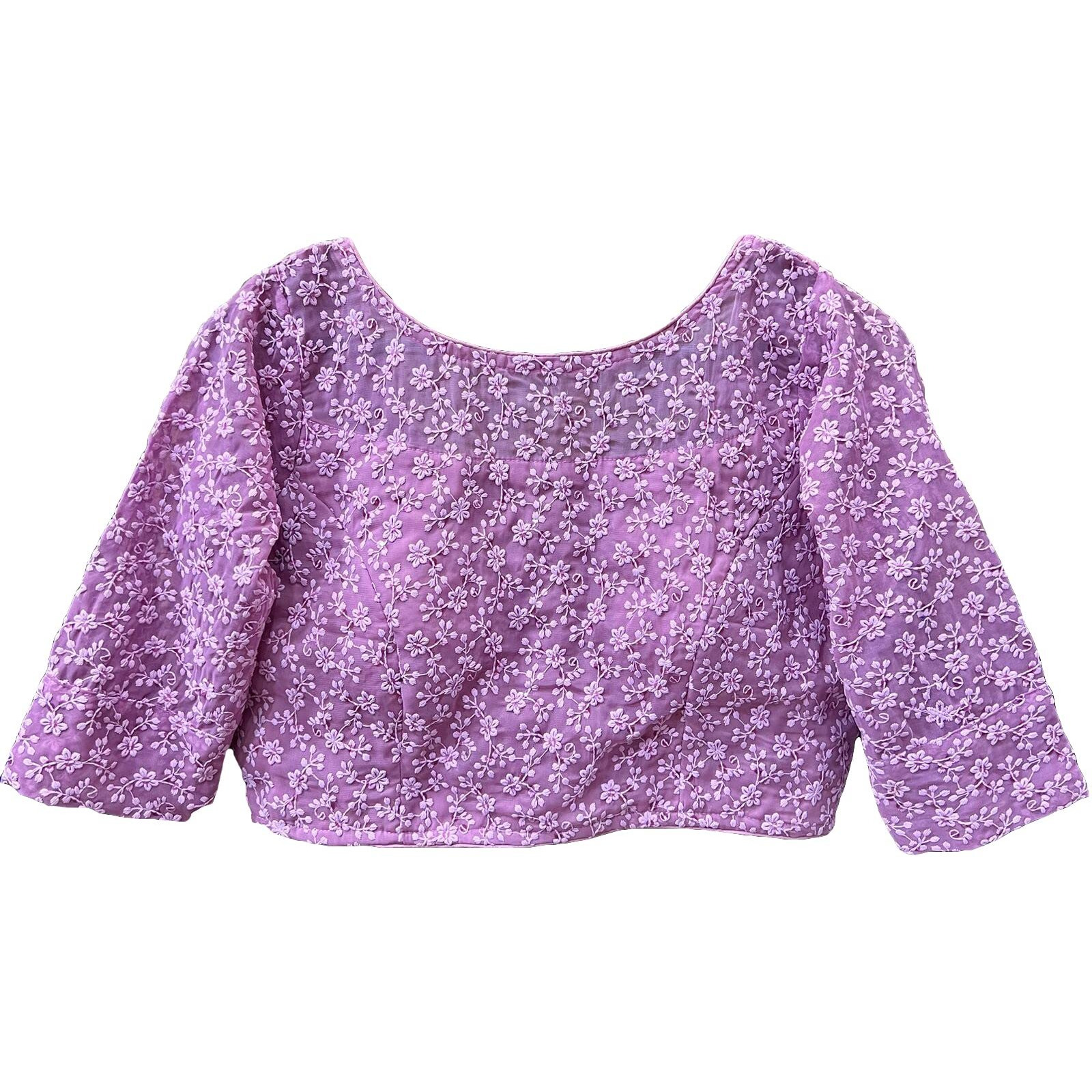 Vihu Fashion Womens Readymade Fancy Sifli Work Half Sleeve Saree Blouse.(Sifli Flower Onion_38)