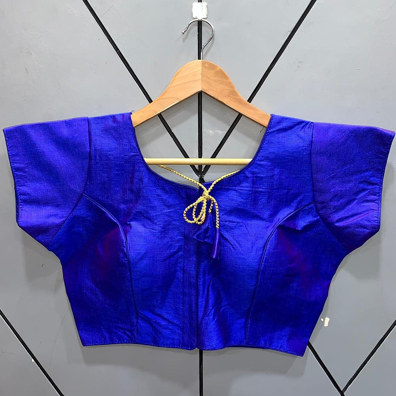 Vihu Fashion Women's Phantom Silk Short Sleeves Readymade Saree Blouse
