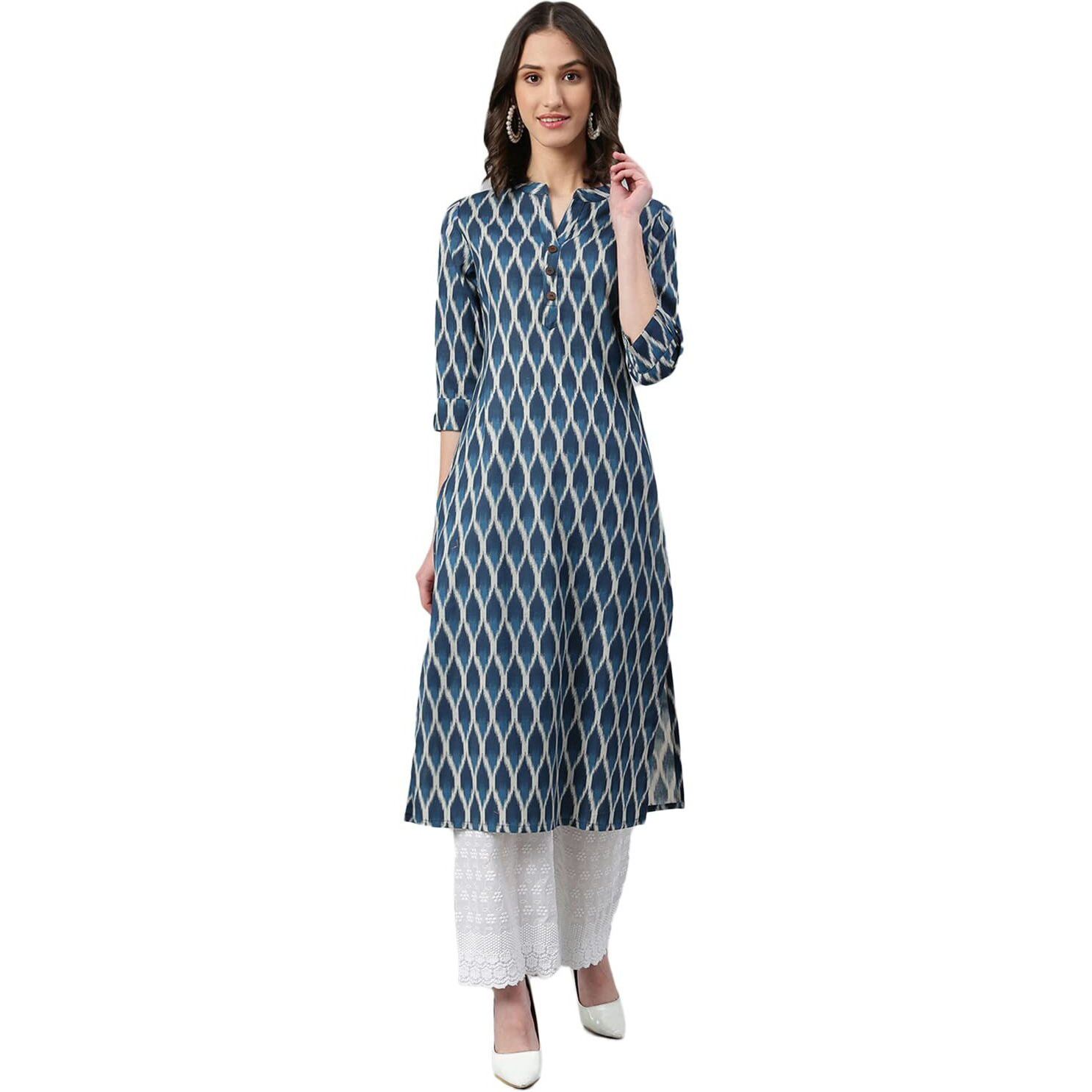 Idalia Blue Ikat Kurta
