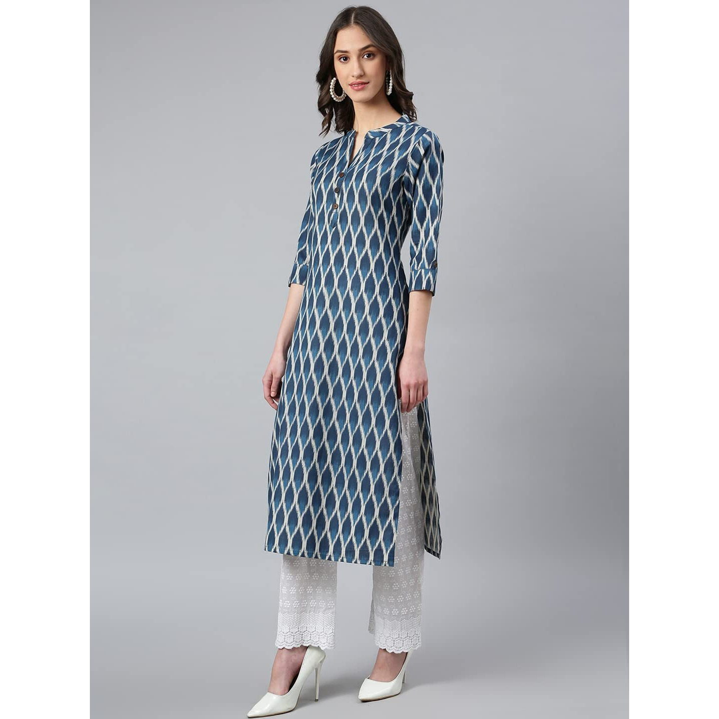 Idalia Blue Ikat Kurta