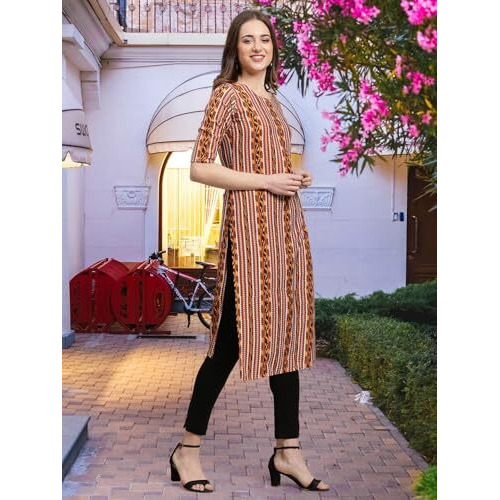 Pinkmint Women's Crepe Solid Regular Kurti (Ks01_Multicolor2