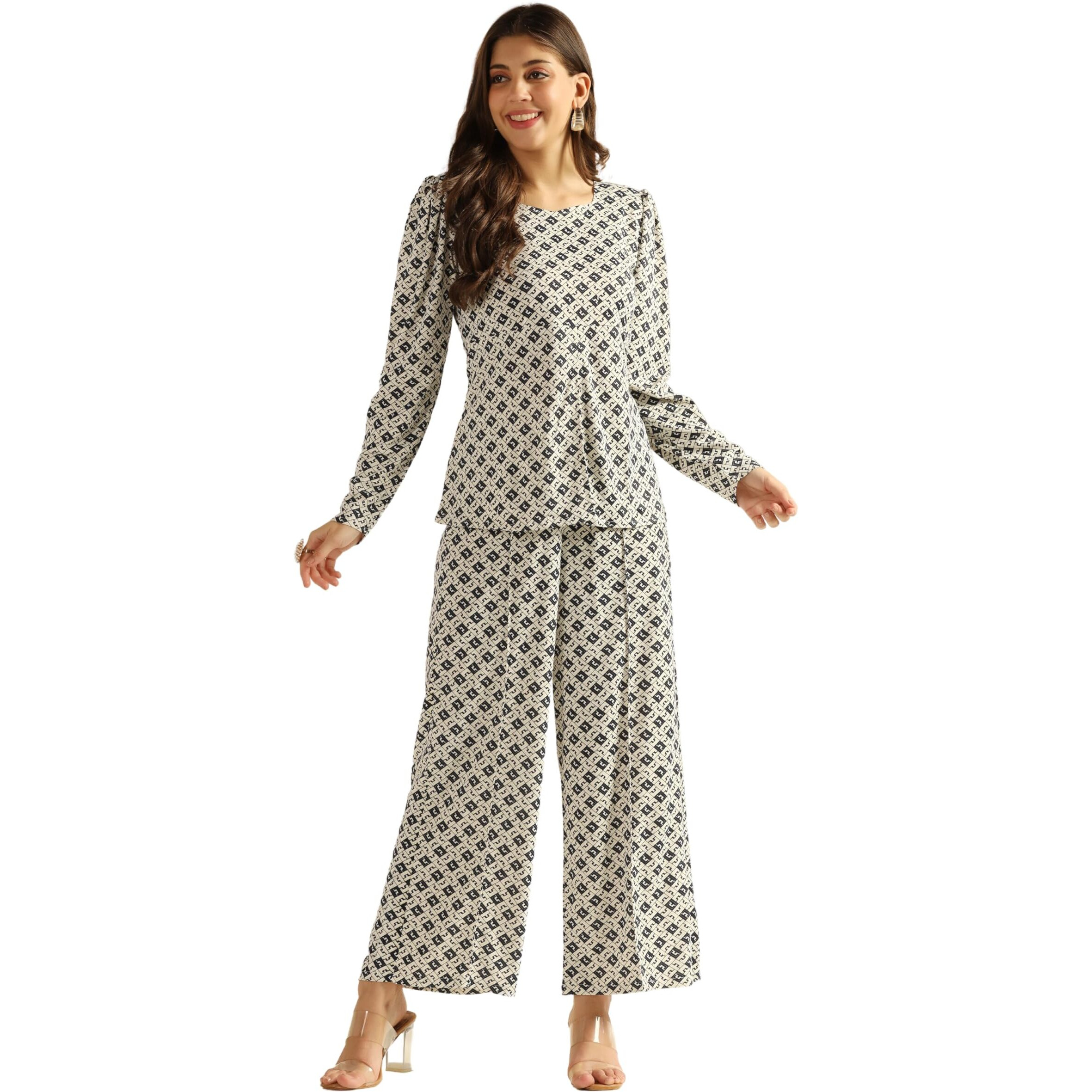 Leriya Fashion Ethnic Co Ord Set | Co Ord Set For Women | Night Dress For Women | Night Wear For Women | Payjama Set For Women | Pajama Set | Women Two-Piece Outfits (Xx-Large, Yellow)