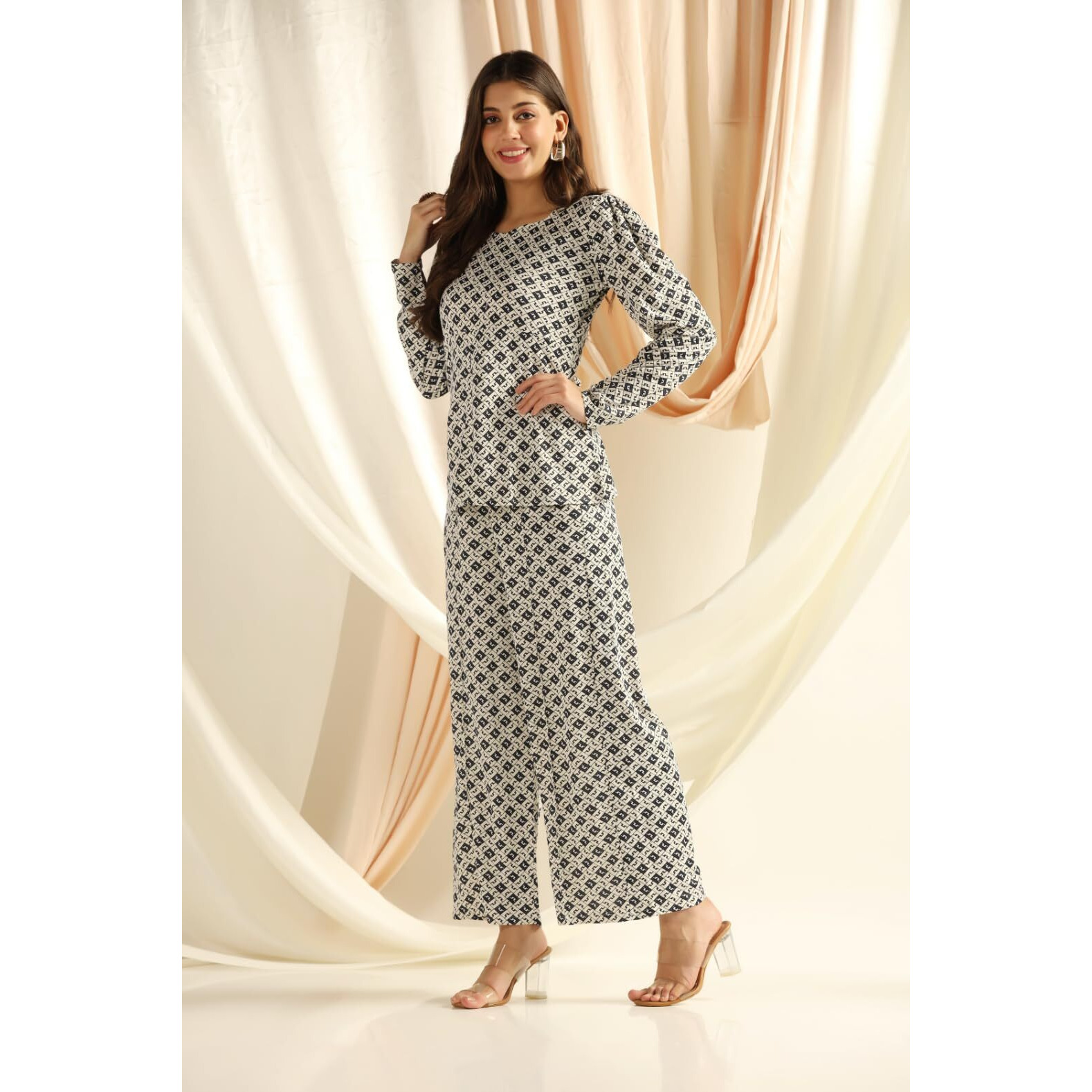 Leriya Fashion Ethnic Co Ord Set | Co Ord Set For Women | Night Dress For Women | Night Wear For Women | Payjama Set For Women | Pajama Set | Women Two-Piece Outfits (Xx-Large, Yellow)