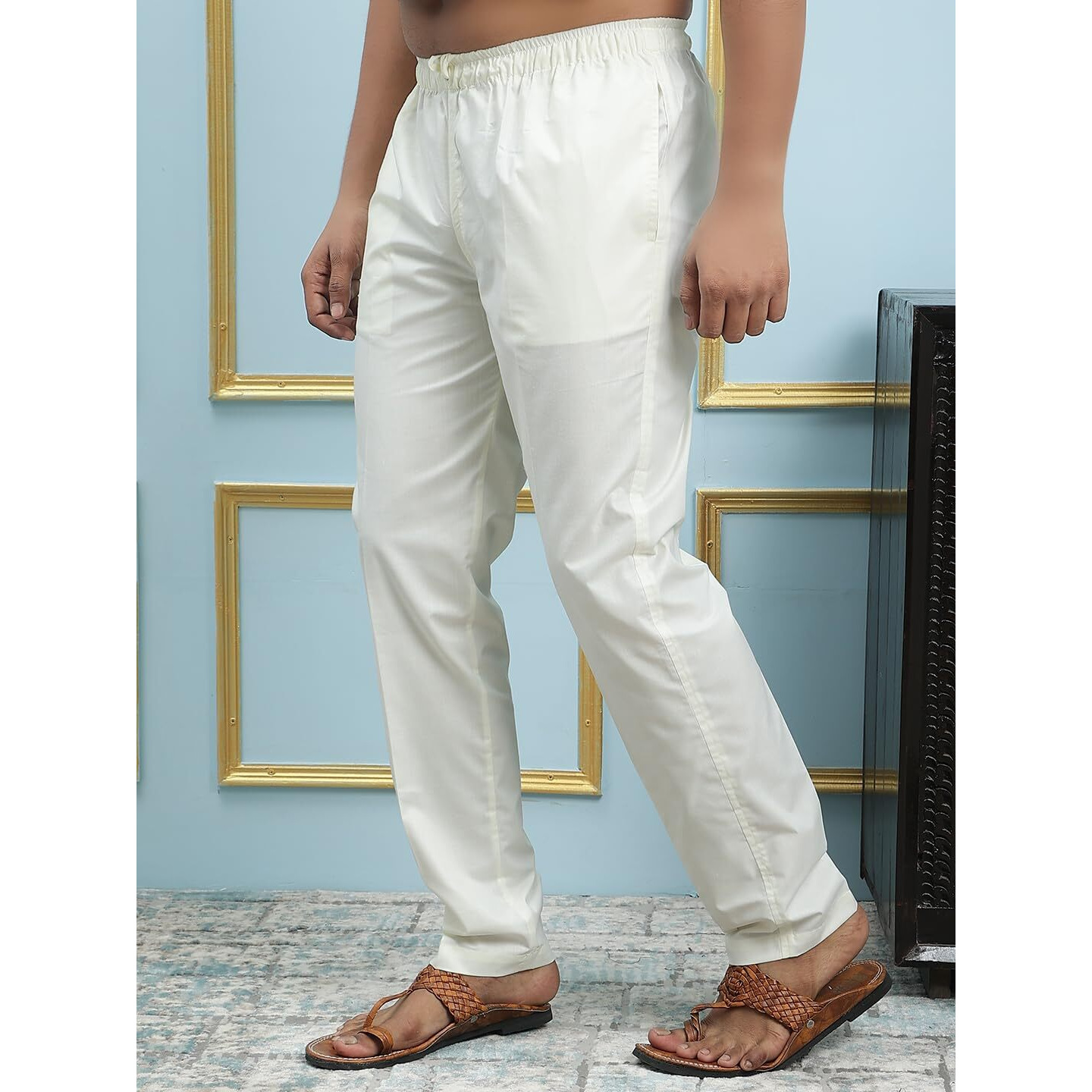 See Designs Men Off White Solid Pure Cotton Men's Pyjama (Pack Of 2)_Sdcbpj165Xxxl