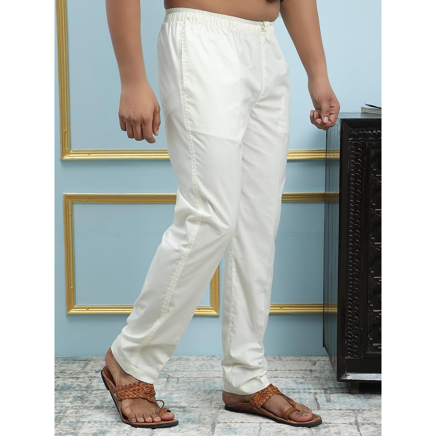 See Designs Men Off White Solid Pure Cotton Men's Pyjama (Pack Of 2)_Sdcbpj165Xxxl