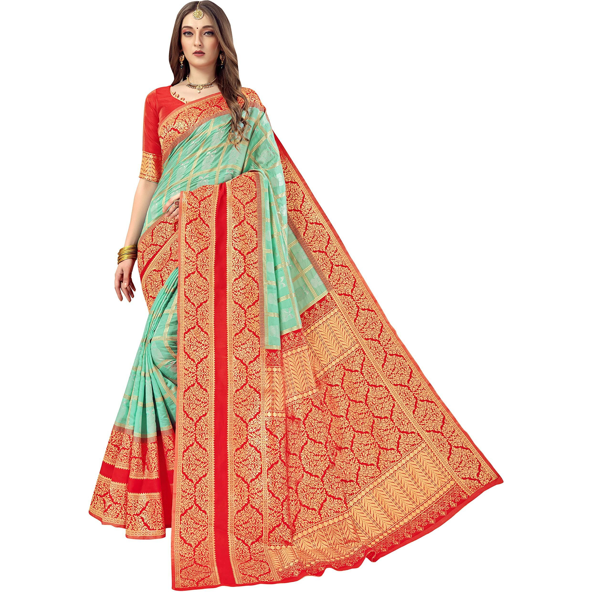 Glory Sarees Womens Banarasi Saree (Gs_Vivah_Silk101_Green)