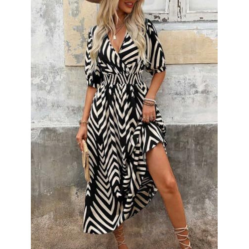 Greciilooks Women's Rayon Casual Dress Bohemian Ankle Length Dress (Gl-Wd1235_Black_M)