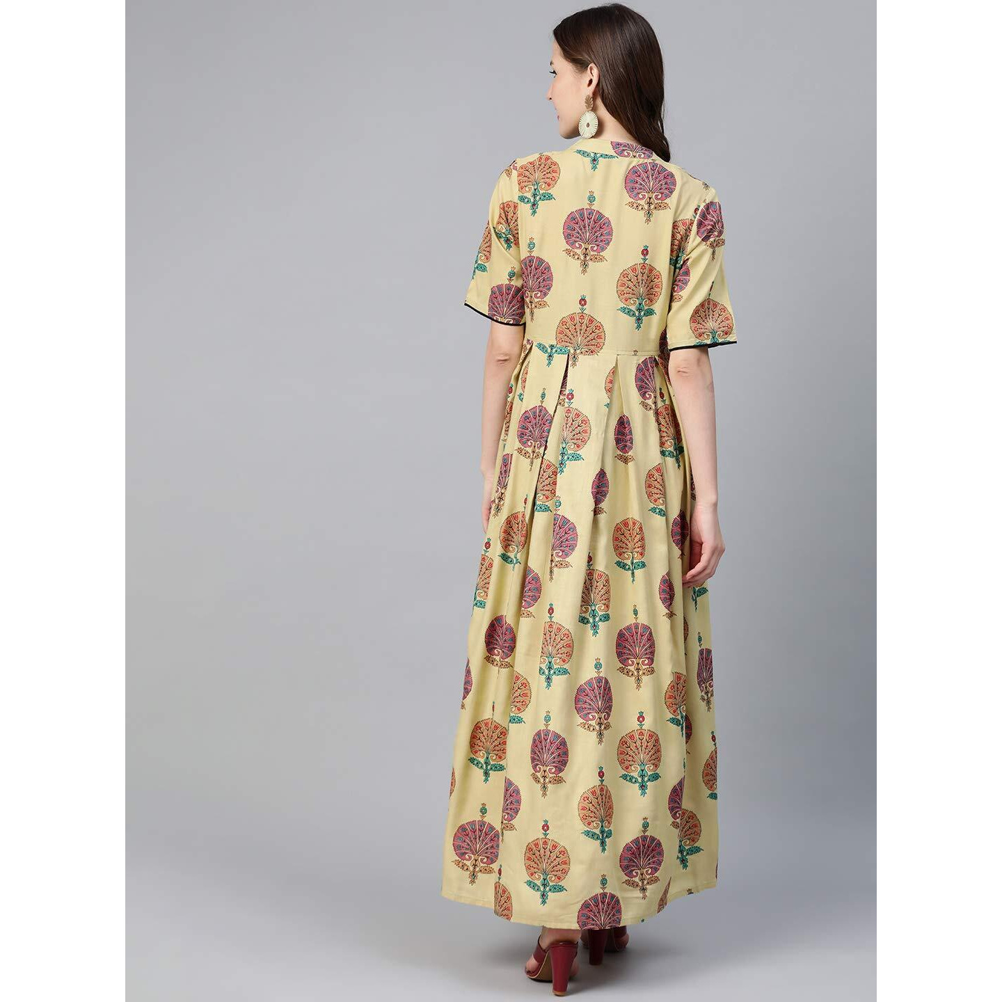 Idalia Camel Multicolour Boota Dress