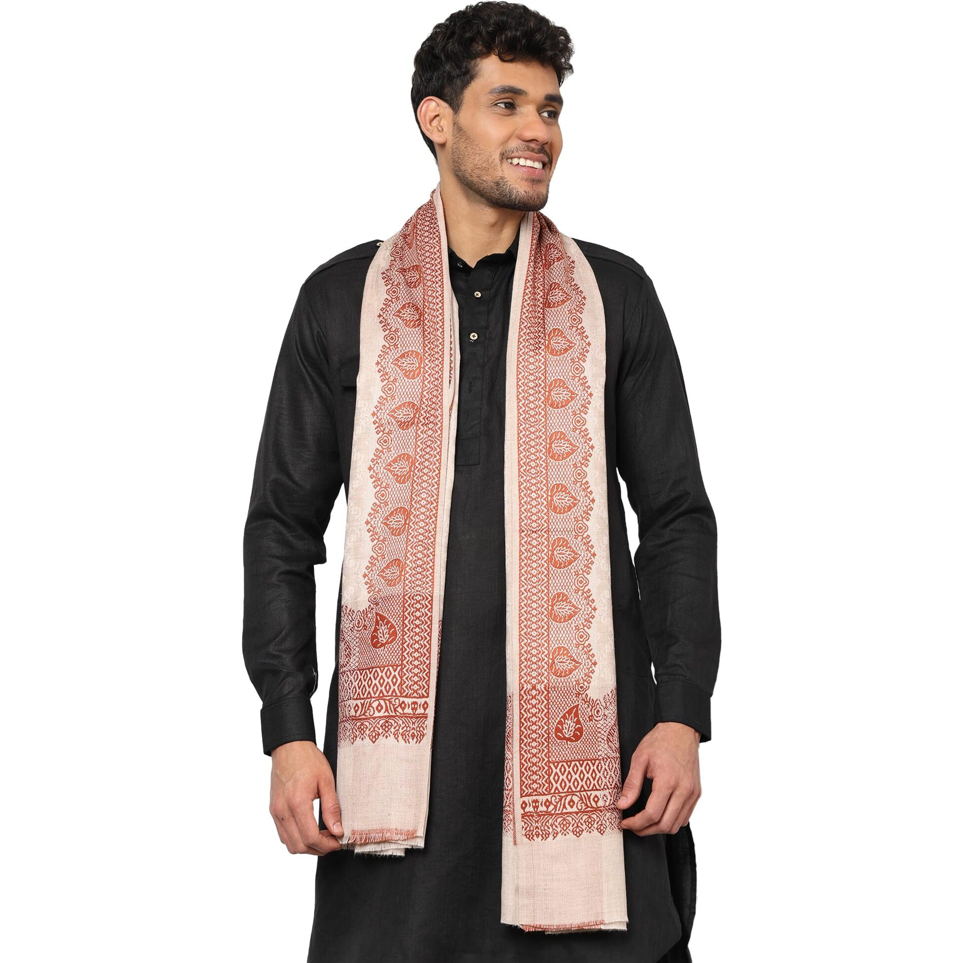 Weavers Villa Men's Woolen Lohi/Shawl (Ms-991, Light Beige), 112Cm X 225Cm