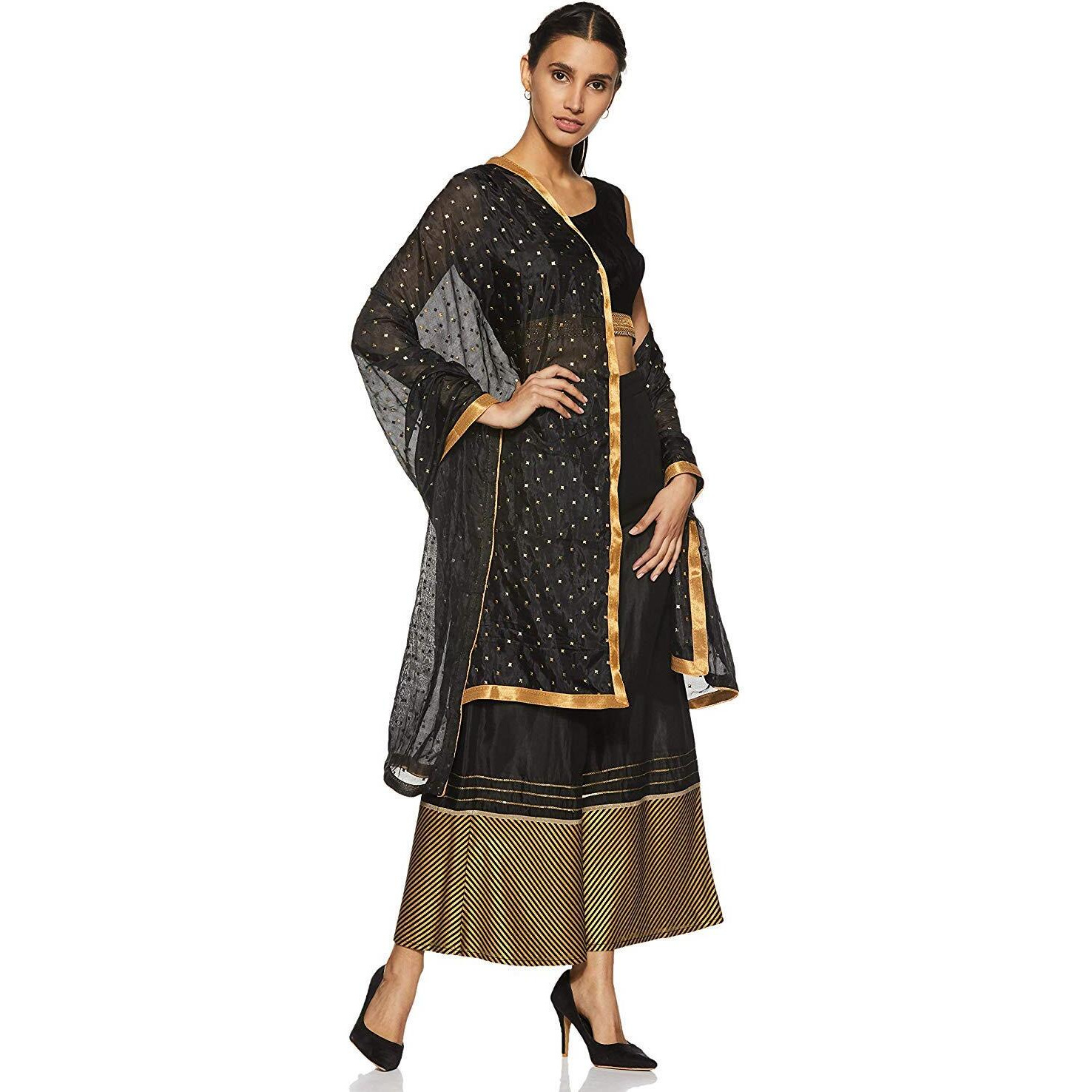 Weavers Villa Women's Solid Silk Dupatta, 2.25 Mtrs