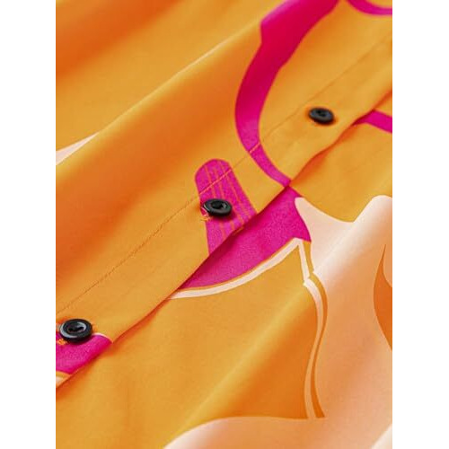 Dhruvi Trendz Women Rayon Standard Length Dress Regular Fit Western (Dt-Wd1143_Ornage_Small), Orange