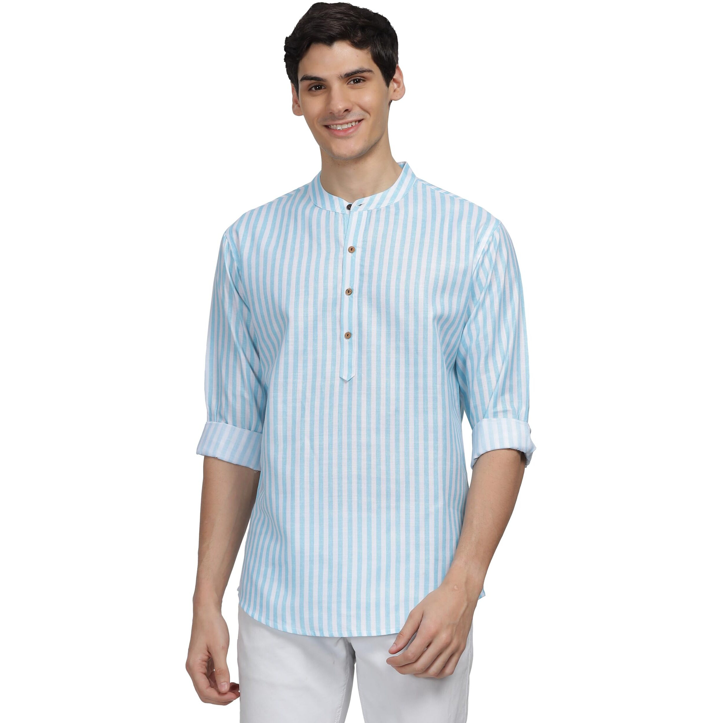 Be Active Men's Cotton Regular Shirt (Rf0027_Blue