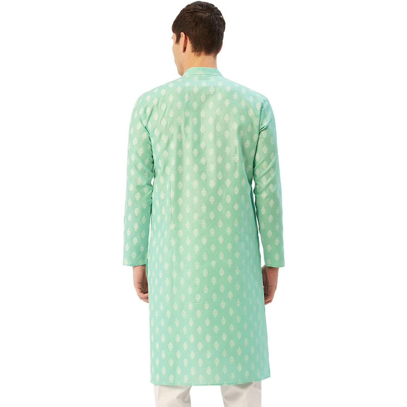Jompers Men's Cotton Floral Printed Kurta. (Green, Xl)
