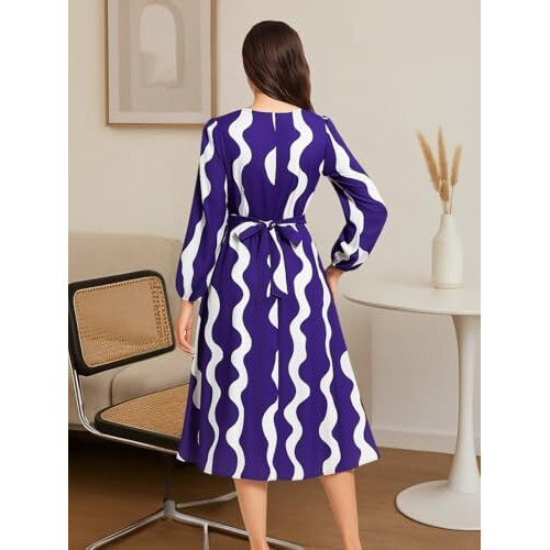 Leriya Fashion Rayon Fit And Flare Below The Knee Women Dress (Lf-Wd1221_Blue