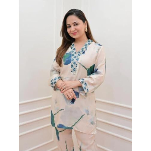 Leriya Fashion-Oslc House Women's Rayon Regular Fit Kurta Set (Lf-W1817&Tr874_Off White_3Xl)