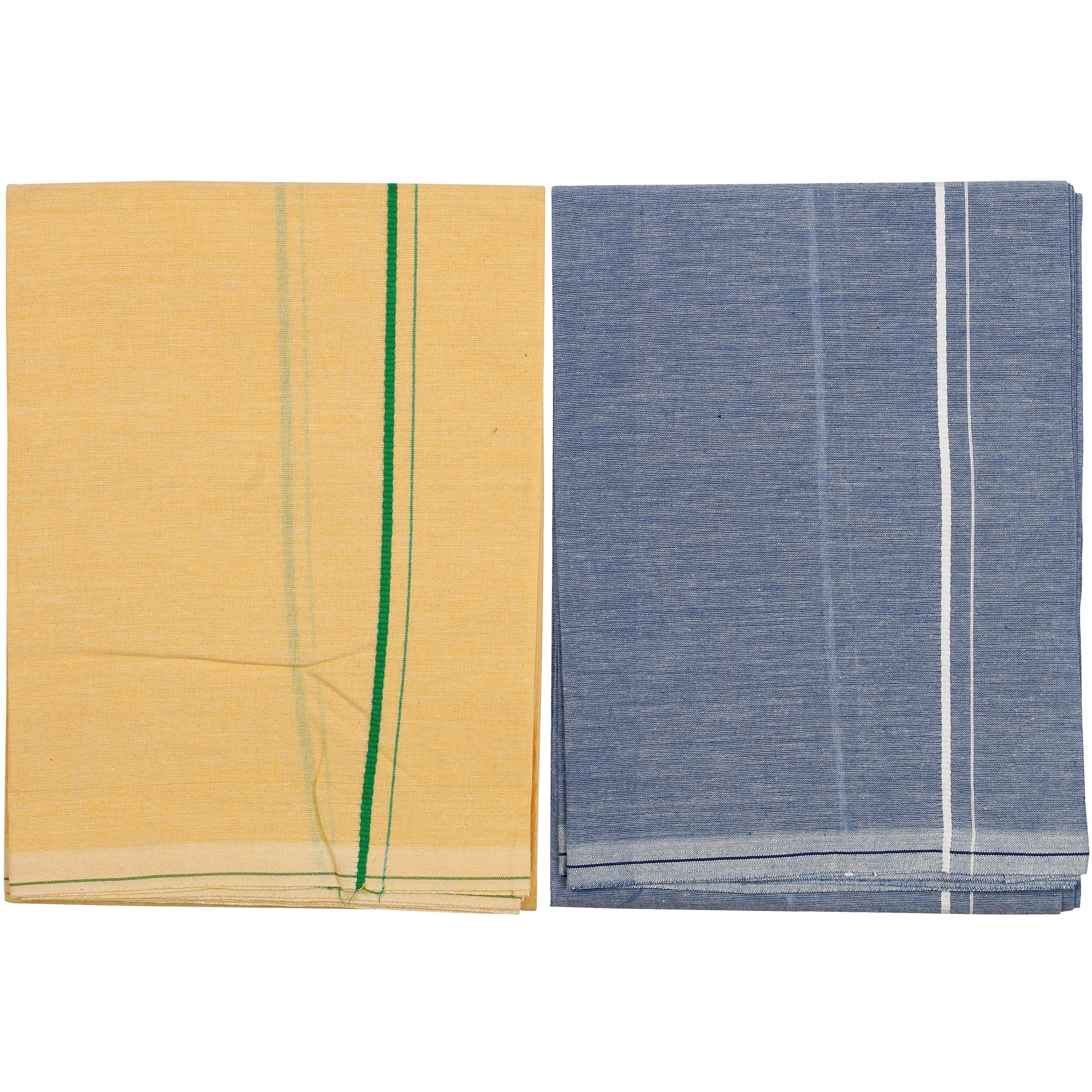 Prakasam Cotton Men's Single (1.27 X 1.95 Meter) Colour Dhoti (L.C) Pack Of 2 (Code-2/6)