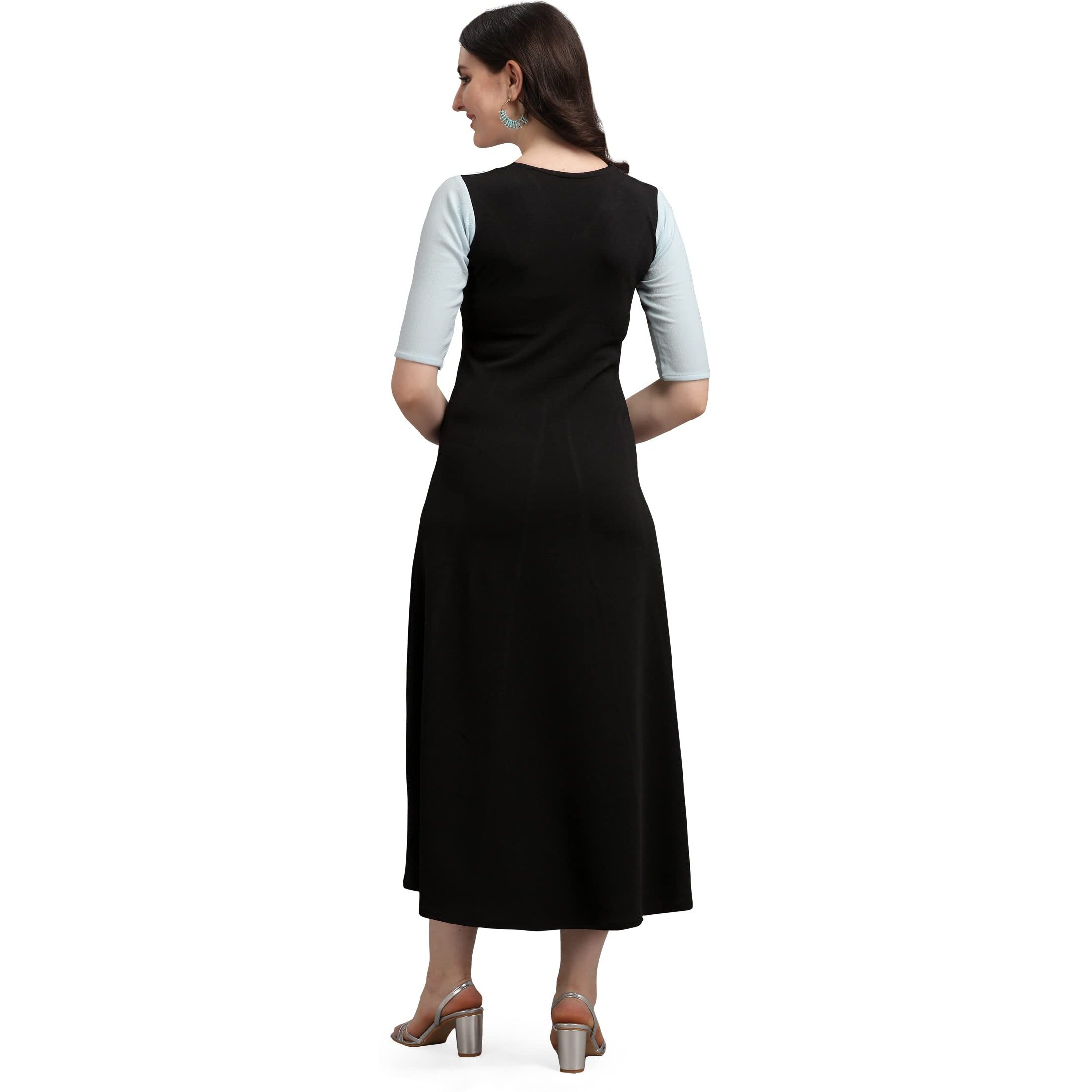 Purvaja Women's Corduroy Empire Waist Maxi Cocktail Dress (Lucy-418-Sb-Bl-M_Sky Blue